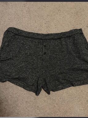 Cozy Heathered Black Women's Lounge Shorts